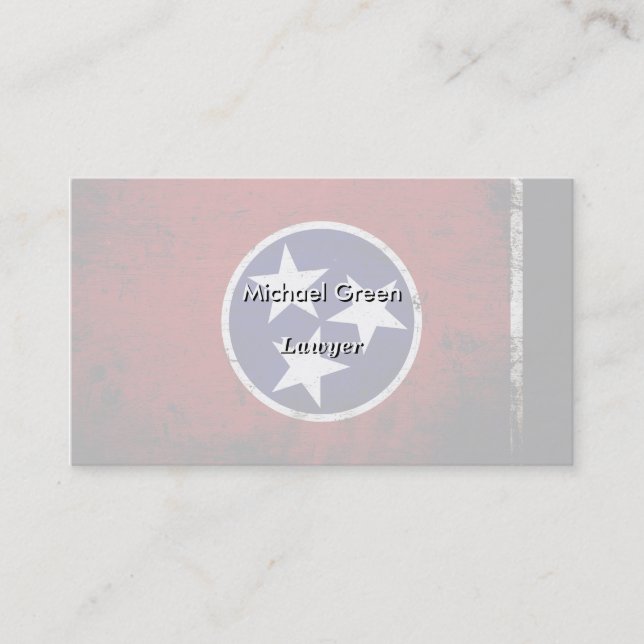 Black Grunge Tennessee State Flag Business Card (Front)