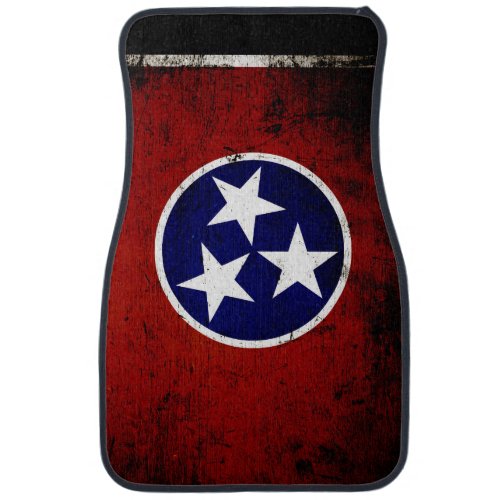 Black Grunge Tennessee State Flag Car Floor Mat