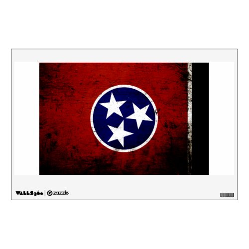 Black Grunge Tennessee State Flag Wall Decal