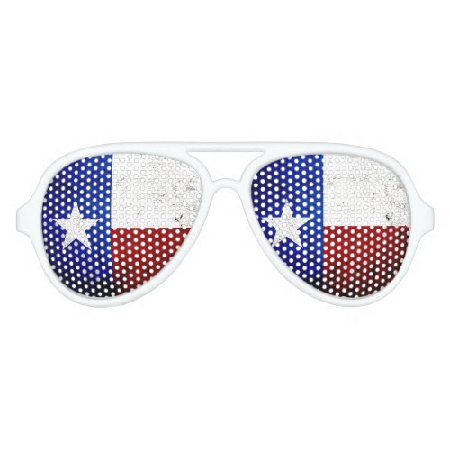 Black Grunge Texas State Flag Aviator Sunglasses