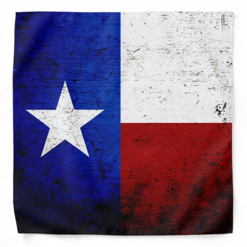 Black Grunge Texas State Flag Bandana