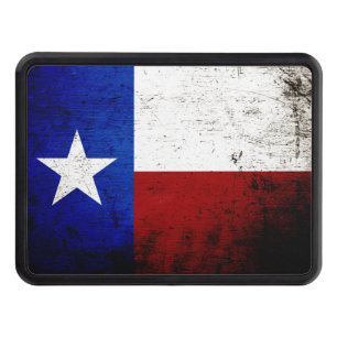 Black Grunge Texas State Flag Hitch Cover