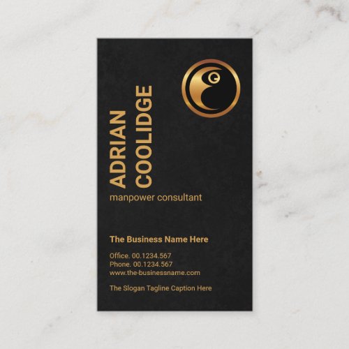 Black Grunge Texture Gold Manpower Consultant Business Card
