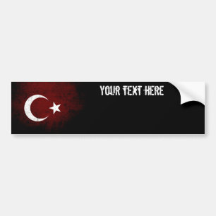 Black Grunge Turkey Flag Bumper Sticker