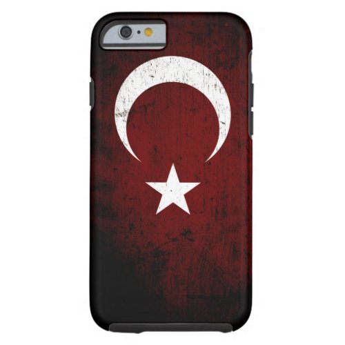 Black Grunge Turkey Flag Tough iPhone 6 Case