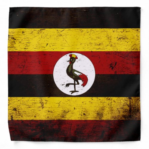 Black Grunge Uganda Flag Bandana