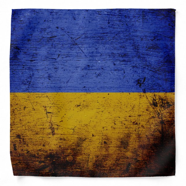 Black Grunge Ukraine Flag Bandana (Front)