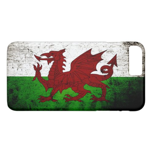 Black Grunge Wales Flag iPhone 8 Plus7 Plus Case