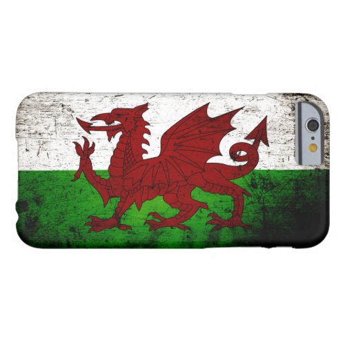 Black Grunge Wales Flag Barely There iPhone 6 Case
