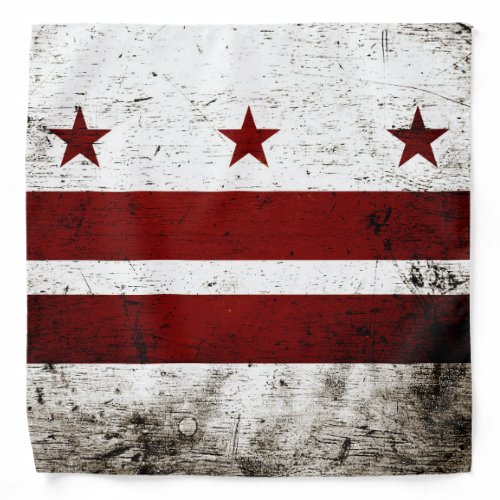 Black Grunge Washington DC Flag Bandana