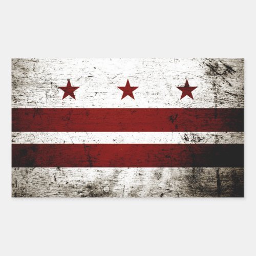Black Grunge Washington DC Flag Rectangular Sticker