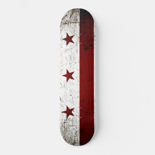 Black Grunge Washington DC Flag Skateboard