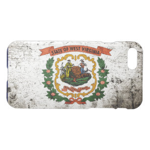 Black Grunge West Virginia State Flag iPhone SE/8/7 Case