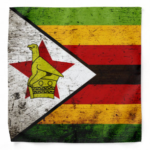 Black Grunge Zimbabwe Flag Bandana