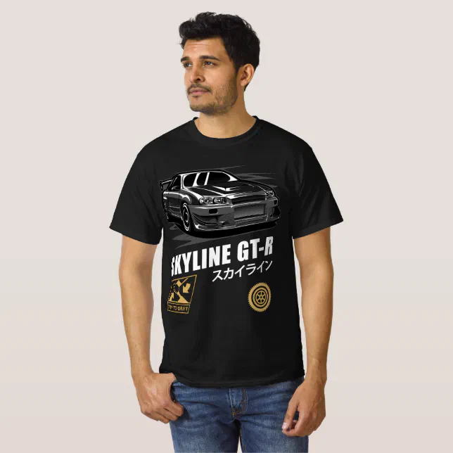Black GT-R Skyline R34 T-Shirt | Zazzle