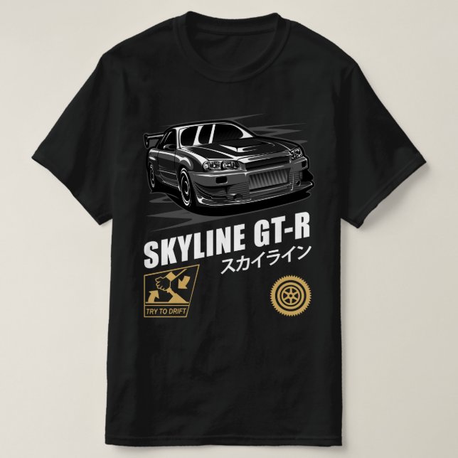 Black GT-R Skyline R34 T-Shirt | Zazzle