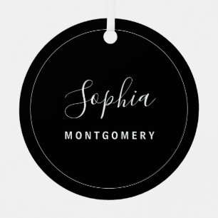 Black Guest Name Table No Wedding Seating Keepsake Metal Ornament