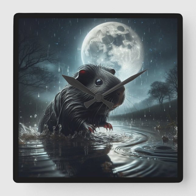 Black Guinea pig clock (Front)