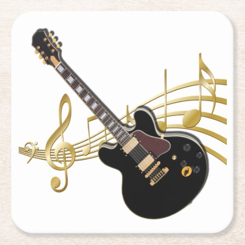 Black Guitar Coaster