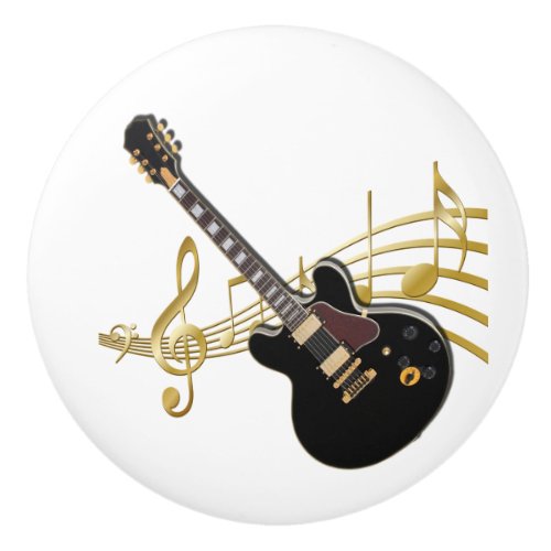 Black Guitar Drawer Pull Knob