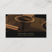 Black Guitar, Guitarist, Professional Musician Business Card at Zazzle