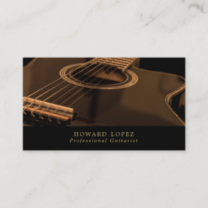 Black Guitar, Guitarist, Professional Musician Business Card