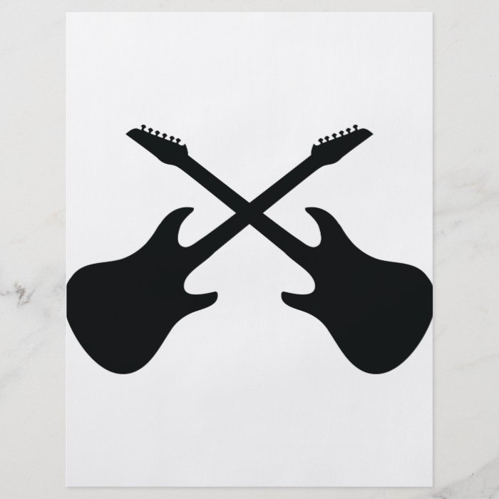 black guitar icon crossed personalized flyer