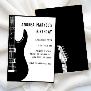 Black Guitar  Invitation