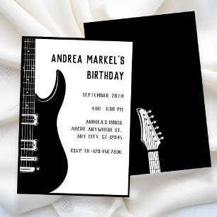 Black Guitar Invitation