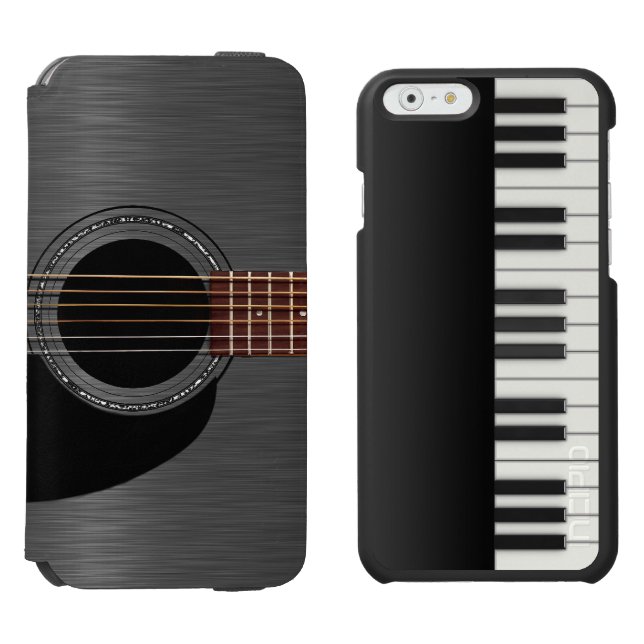 Black Guitar Piano Combo Incipio iPhone Wallet Case (Side by Side)