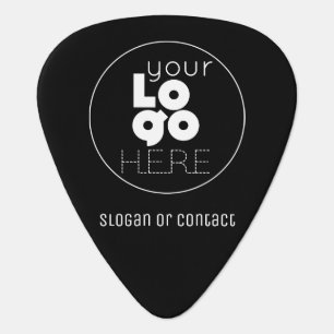 Black Guitar Pick with Your White Business Logo