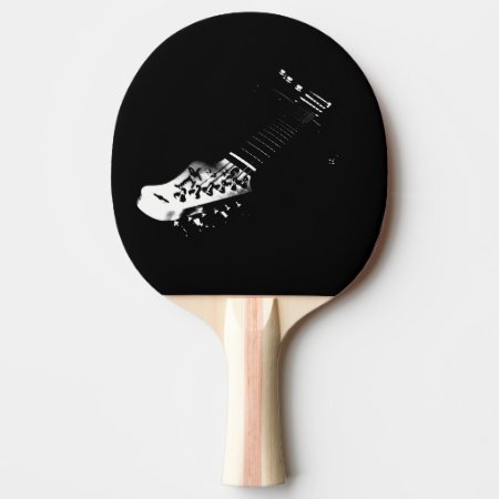 Black Guitar Ping Pong Paddle