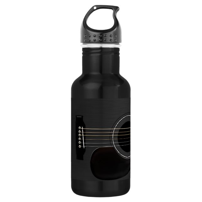 Black Guitar Water Bottle (Front)