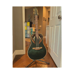 Black Guitar Wood Wall Art