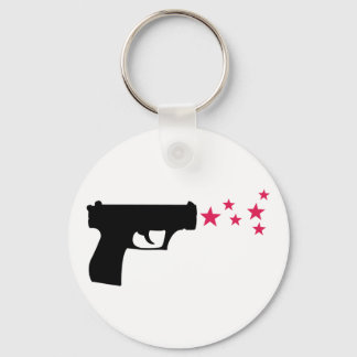 black gun star pistol stars keychain