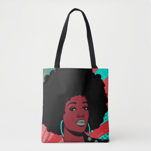 Black Gurl Pop Art Tote Bag (Front)
