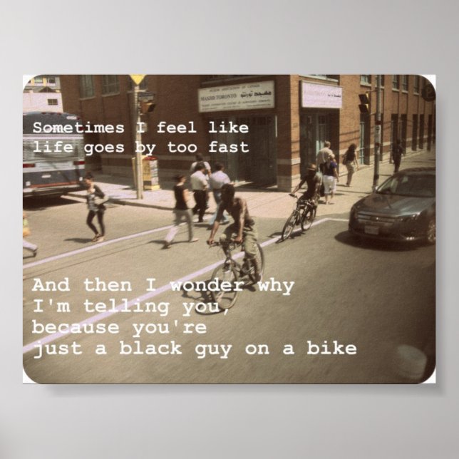Black Guy on a Bike Poster (Front)