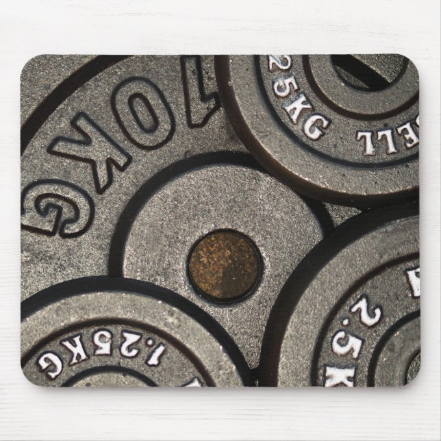 Black Gym Weights Fitness Mouse Pad (Front)