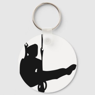 black gymnast icon keychain