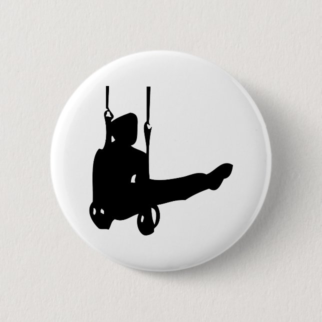 black gymnast icon pinback button (Front)