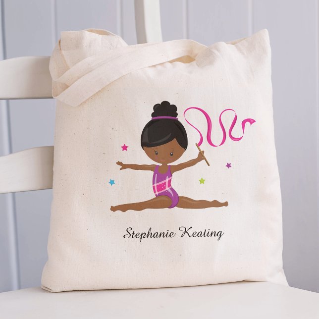 Black Gymnast Personalized Tote Bag (Creator Uploaded)