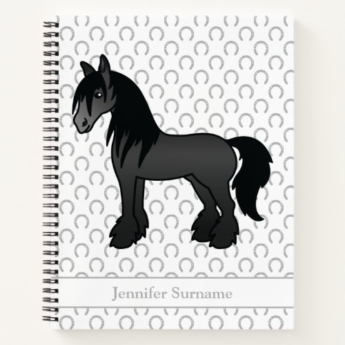 Black Gypsy Vanner Clydesdale Horse  Text Notebook
