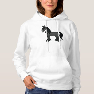 Black Gypsy Vanner Clydesdale Shire Cartoon Horse Hoodie