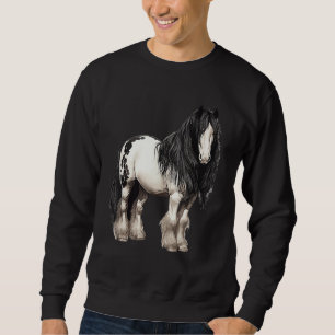 Black Gypsy Vanner Horse  Riding Equestrian Sweatshirt