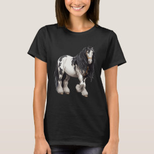 Black Gypsy Vanner Horse Riding Equestrian T-Shirt