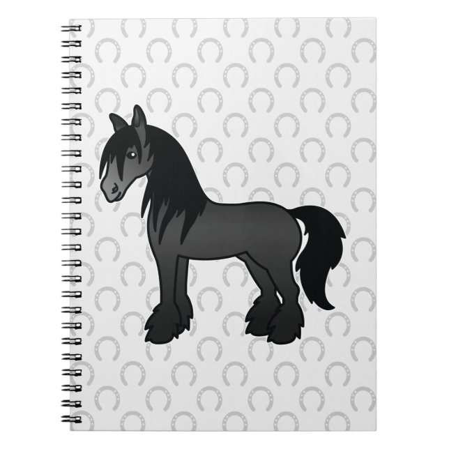 Black Gypsy Vanner / Shire / Clydesdale Horse Notebook (Front)