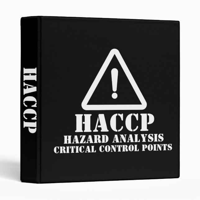Black HACCP Hazard Analysis 3 Ring Binder (Front/Spine)