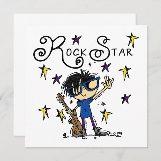 Black Hair Boy Rock Star (Front/Back)