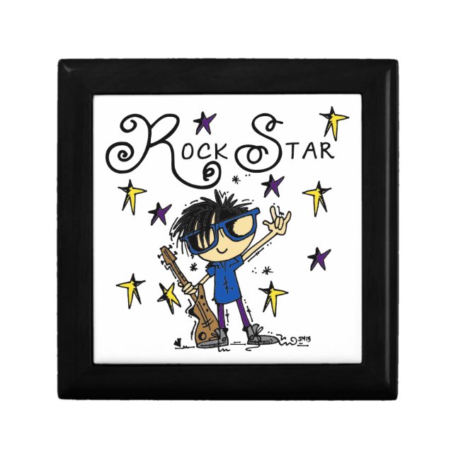 Black Hair Boy Rock Star Jewelry Box (Front)