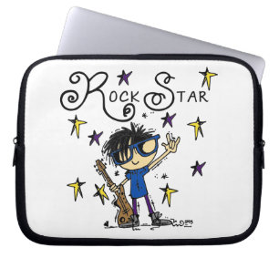 Black Hair Boy Rock Star Laptop Sleeve